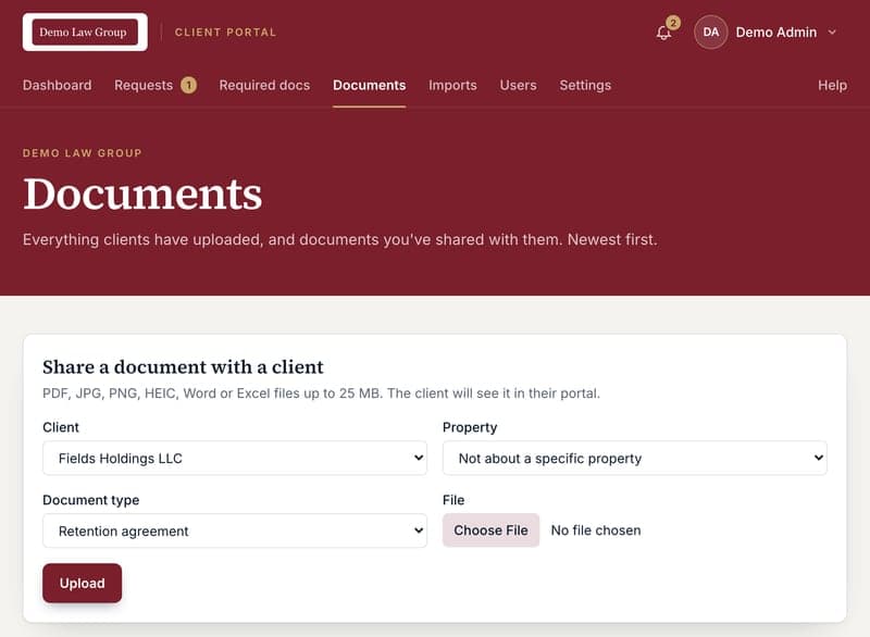 The staff Documents page